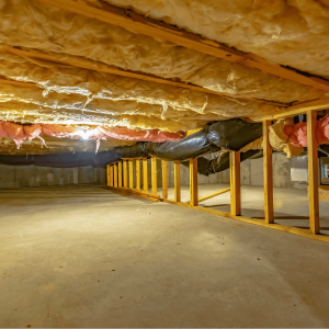 clean basement insulation